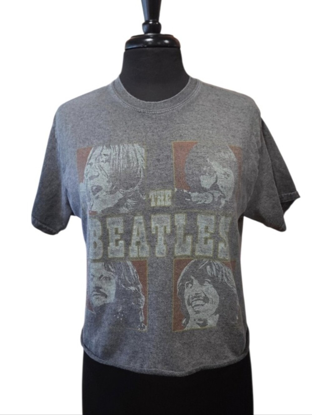 Rockstar Girlfriend Aesthetic T-shirt The Beatles Gray Graphic Short Sleeve Tee